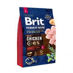 Brit Premium by Nature Adult L полноценный корм для взрослых собак 3кг цена и информация | Сухой корм для собак | 220.lv