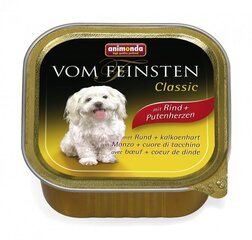 Консервы VOM FEINSTEN Classic с говядиной и сердечками индейки, 150 г цена и информация | Консервы для собак | 220.lv