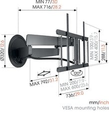 VOGEL'S SIGNATURE TVM7675 цена и информация | Кронштейны и крепления для телевизоров | 220.lv