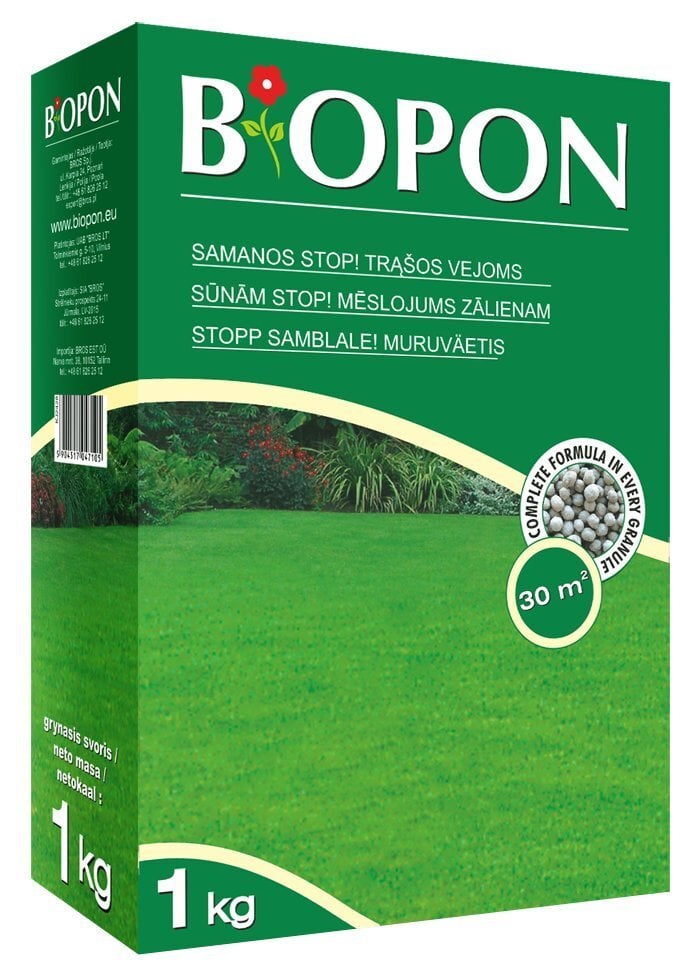 Mēslojums zālienam pret sūnām Biopon, 1 kg цена и информация | Beramie mēslošanas līdzekļi | 220.lv