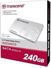 Transcend 220S TLC, 240GB, SATA3 (TS240GSSD220S) cena un informācija | Iekšējie cietie diski (HDD, SSD, Hybrid) | 220.lv