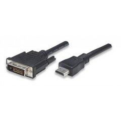 Techly Monitor cable HDMI/DVI-D 24+1 M/M 1.8m black cena un informācija | Kabeļi un vadi | 220.lv