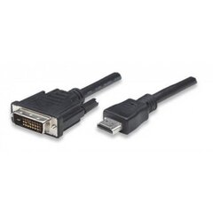 Techly Monitor cable HDMI/DVI-D 24+1 M/M 1.8m black цена и информация | Кабели и провода | 220.lv