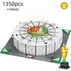 LED ģimnāzijas trofeja DIY futbola laukums stadiona bloki ķieģeļi lampa izglītojoša finierzāģis bērniem līdzjutējiem rotaļlietas rotaļlietas dāvanas cena un informācija | Puzles, 3D puzles | 220.lv