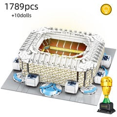 LED ģimnāzijas trofeja DIY futbola laukums stadiona bloki ķieģeļi lampa izglītojoša finierzāģis bērniem līdzjutējiem rotaļlietas rotaļlietas dāvanas cena un informācija | Puzles, 3D puzles | 220.lv