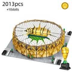 LED ģimnāzijas trofeja DIY futbola laukums stadiona bloki ķieģeļi lampa izglītojoša finierzāģis bērniem līdzjutējiem rotaļlietas rotaļlietas dāvanas cena un informācija | Puzles, 3D puzles | 220.lv