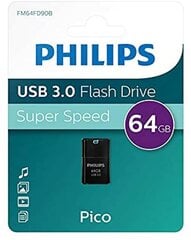 Philips Pico USB 3.0 64GB cena un informācija | USB Atmiņas kartes | 220.lv