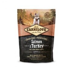 Carni Love Salmon & Turkey Puppy Large Breed 1,5kg cena un informācija | Sausā barība suņiem | 220.lv