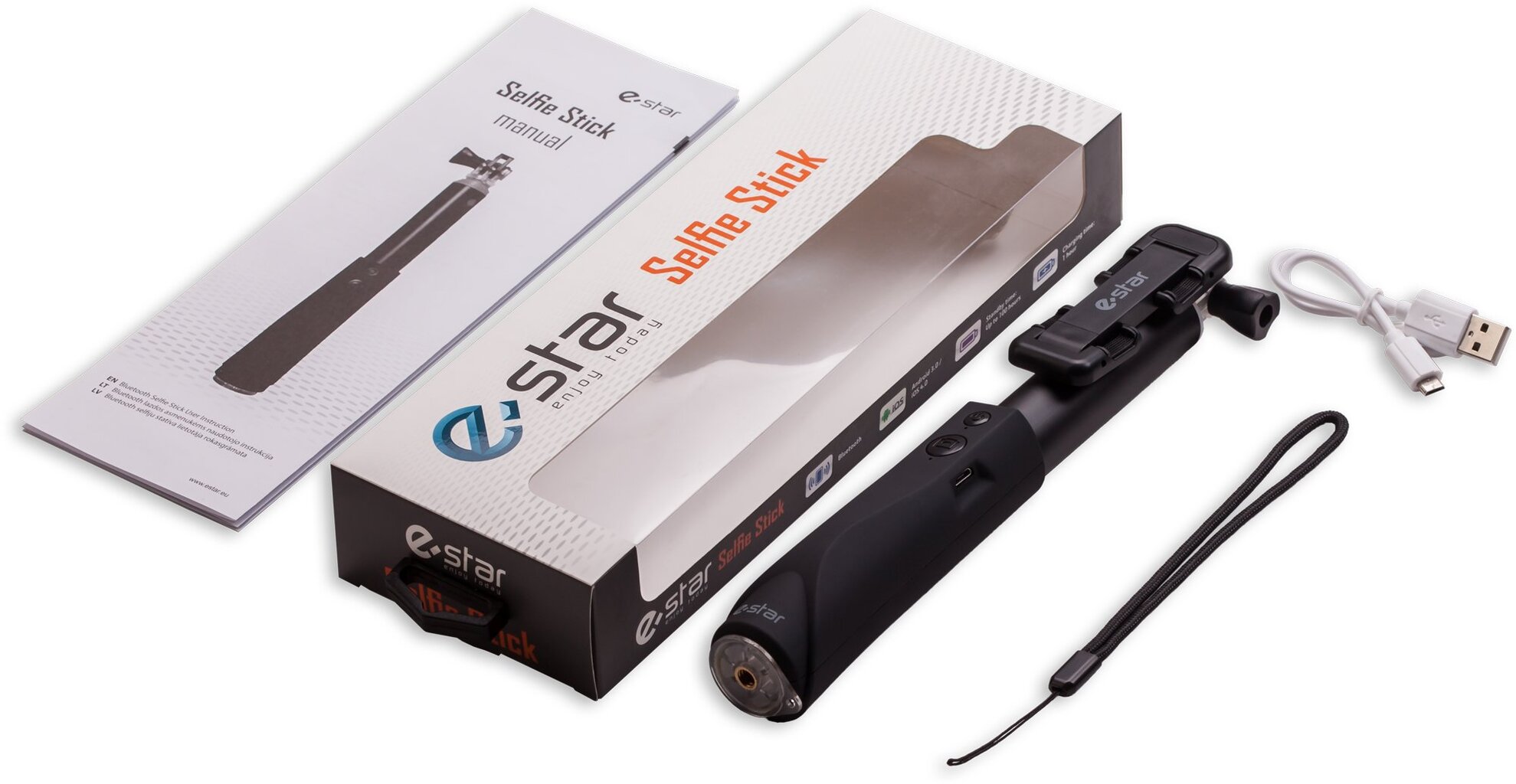 eStar Selfie Stick B3 ar bluetooth Shutter pogu cena un informācija | Selfie Sticks | 220.lv