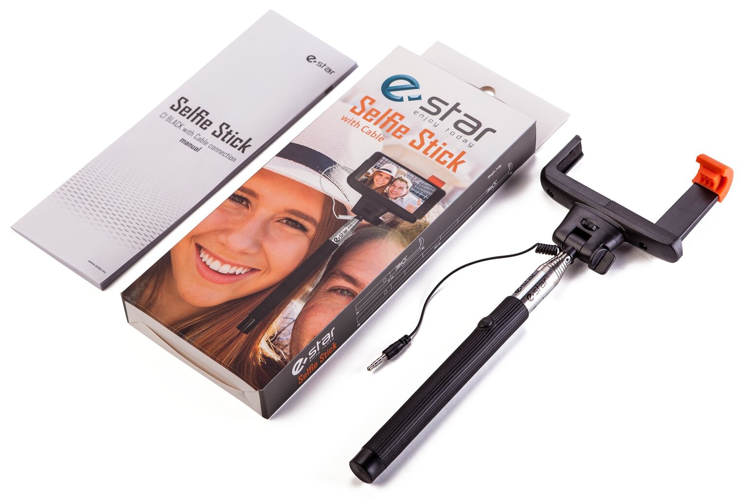 eStar Selfie Stick C1 ar kabeli + Shutter poga cena un informācija | Selfie Sticks | 220.lv