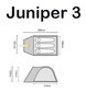 Telts Highlander Juniper 3, tumši zila цена и информация | Teltis | 220.lv