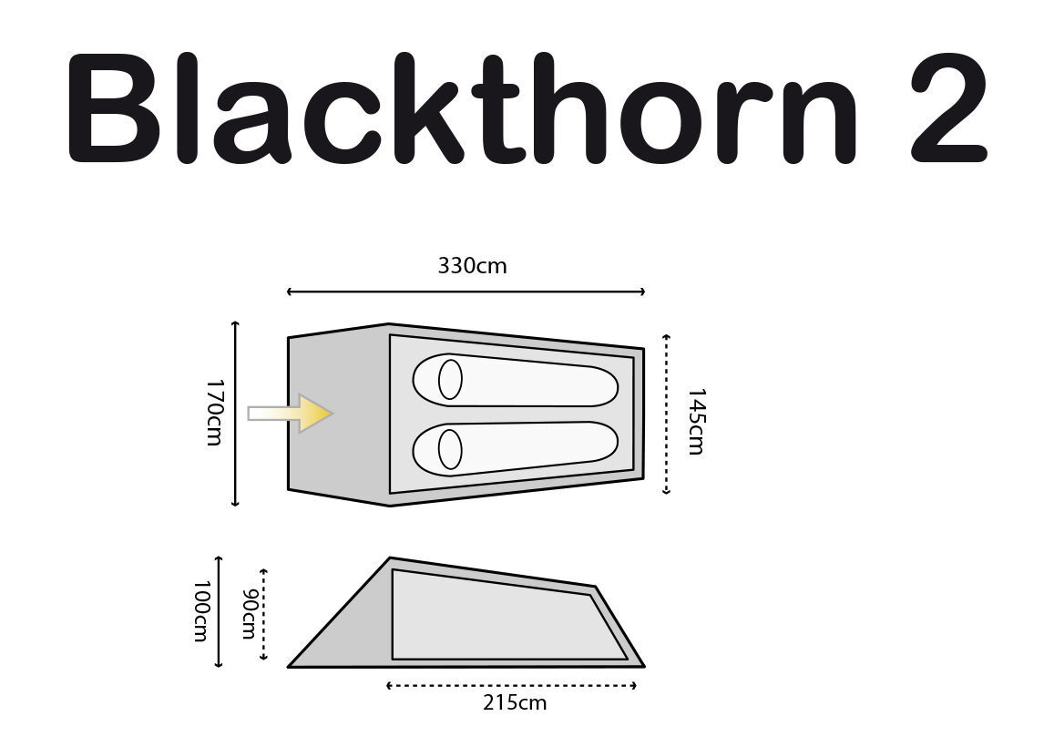 Tūrisma telts Highlander Blackthorn 2, pelēka cena un informācija | Teltis | 220.lv