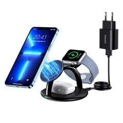 Induktīvā uzlādes stacija, 3v1, Choetech T587-F1, iPhone AirPods Pro, Apple Watch, melna cena un informācija | Lādētāji-akumulatori (Power bank) | 220.lv