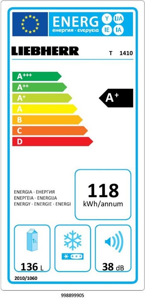 Liebherr T 1410 cena un informācija | Ledusskapji | 220.lv