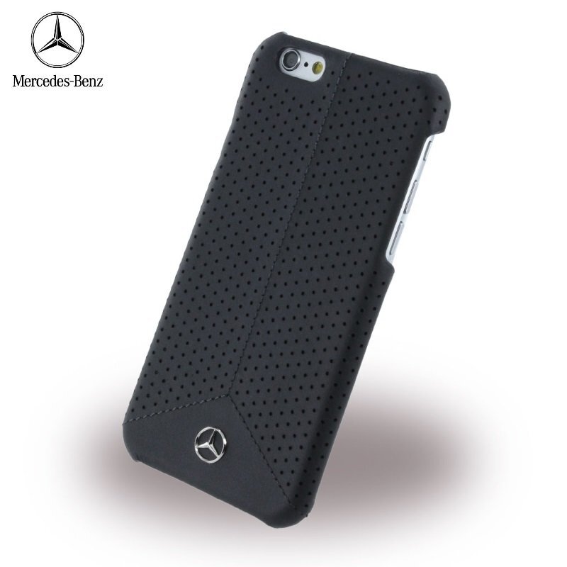 Mercedes MEHCP6PEBK Pure Line Perforēts Ādas Super plāns aizmugures maks Apple iPhone 6 6S 4.7 inch Melns cena un informācija | Telefonu vāciņi, maciņi | 220.lv