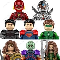 8gab Justice League Betmens Supermens Flash Wonder Woman Marsietis Manhunter Zaļās laternas bloka mini vīrieša figūra cena un informācija | Puzles, 3D puzles | 220.lv