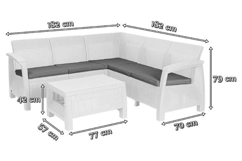 Curver plastmasas āra mēbeles Corfu relax cena un informācija | Dārza mēbeļu komplekti | 220.lv