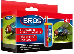 Круглая липкая лента BROS, 4 шт. цена и информация | Для борьбы с насекомыми | 220.lv
