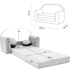 Bērnu mini dīvāns Welox, pelēks cena un informācija | Sēžammaisi, klubkrēsli, pufi bērniem | 220.lv