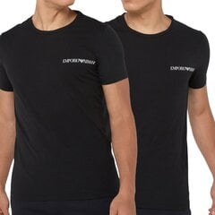 Emporio Armani vīriešu t-krekls melns 2-pack 111267-3F717-17020 cena un informācija | Vīriešu T-krekli | 220.lv