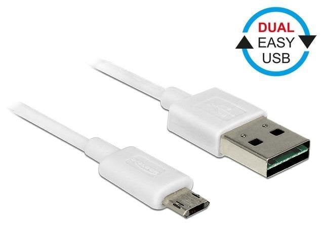 Delock Cable Easy USB 2.0 type-A male > Easy USB 2.0 type Micro-B male 1m white цена и информация | Kabeļi un vadi | 220.lv