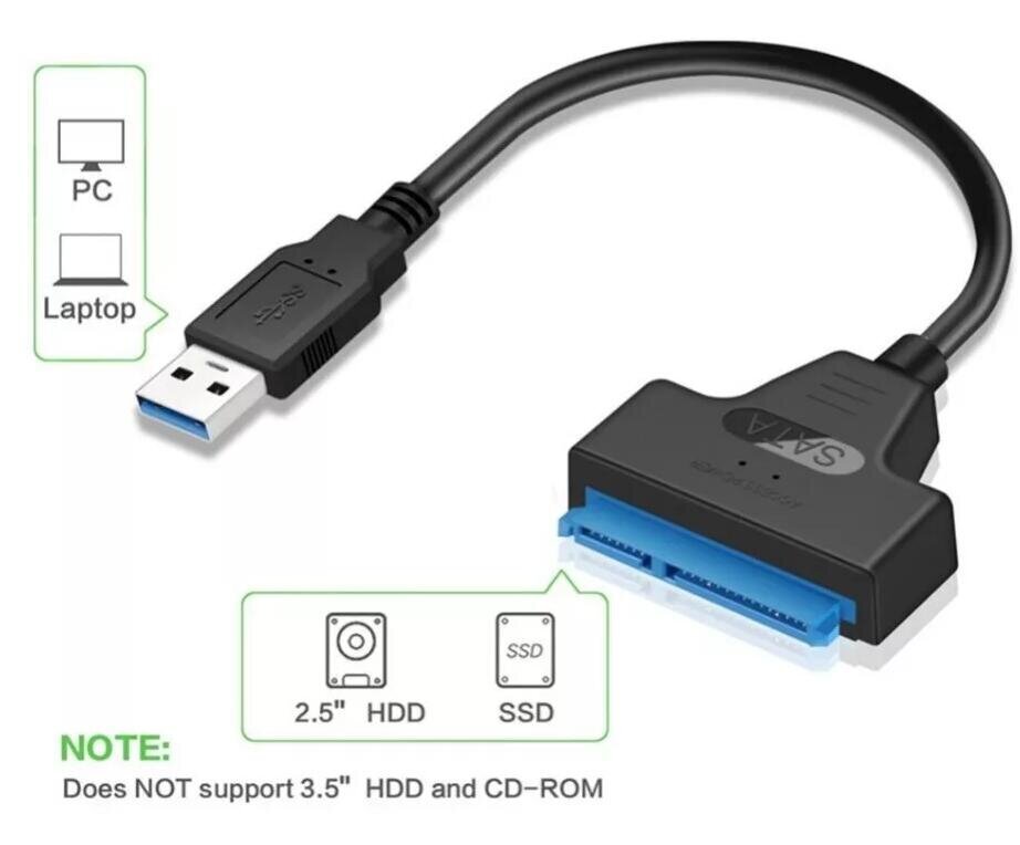 Usb adaptera kabelis 3.0 uz Sata Iii līdz 2.5 līdz 6Gbps Krāsa melna cena un informācija | Adapteri un USB centrmezgli | 220.lv