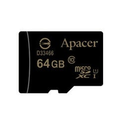 Apacer microSDXC Atmiņas karte UHS-I Class10 64GB + SD adapteris cena un informācija | Atmiņas kartes mobilajiem telefoniem | 220.lv