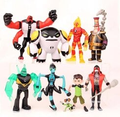 9pcs BEN10 Action Figure Earth Protector Defender Teen Hacker Diamond Head Kids Toy Model Collection Home Decor Toys Hobbies цена и информация | Коллекционные модели автомобилей | 220.lv