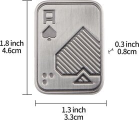 Metāla pokera pirkstu slīdņa stresa mazināšanas rotaļlietas pieaugušajiem, biroja kartīšu pirkstu rotaļlietas galda rotaļlietas (A, sudraba krāsa) цена и информация | Настольные игры, головоломки | 220.lv