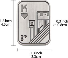 Metāla pokera pirkstu slīdņa stresa mazināšanas rotaļlietas pieaugušajiem, biroja kartīšu pirkstu rotaļlietas galda rotaļlietas (K, sudraba) цена и информация | Настольные игры, головоломки | 220.lv