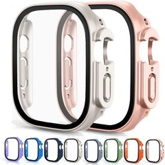 2 gab. rūdīta stikla futrālis Apple Watch Ultra 49 mm vāciņam Iebūvēts ekrāna aizsargs Pilns pārklājums iWatch Series Ultra 49 mm korpusiem цена и информация | Аксессуары для смарт-часов и браслетов | 220.lv