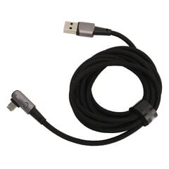 Iphone lādētāja vads 90 grādu 6,6 pēdas, viegli pievienojams 2,4 A ātrās uzlādes kabeļi Vads labā leņķa USB lādētāja kabelis pelēks цена и информация | Аксессуары для телефонов | 220.lv