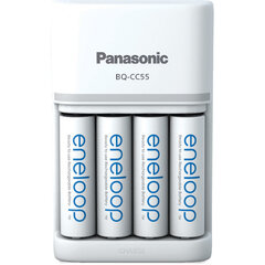 Panasonic eneloop charger BQ-CC55 + 4x1900 цена и информация | Зарядные устройства для элементов питания | 220.lv