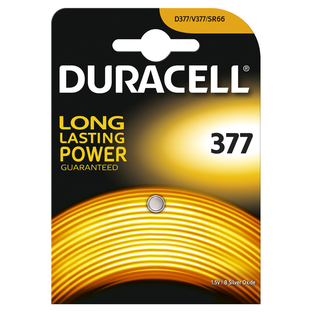 Baterijas Duracell 377, 1 gab. цена и информация | Baterijas | 220.lv