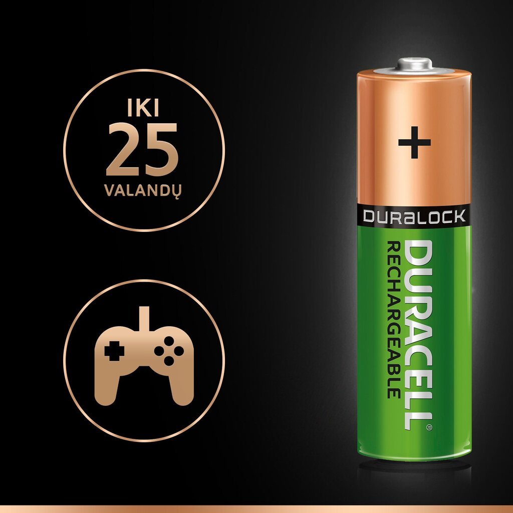 Akumulators Duracell AA (1300 mAh) LR06 4 gab. cena un informācija | Baterijas | 220.lv