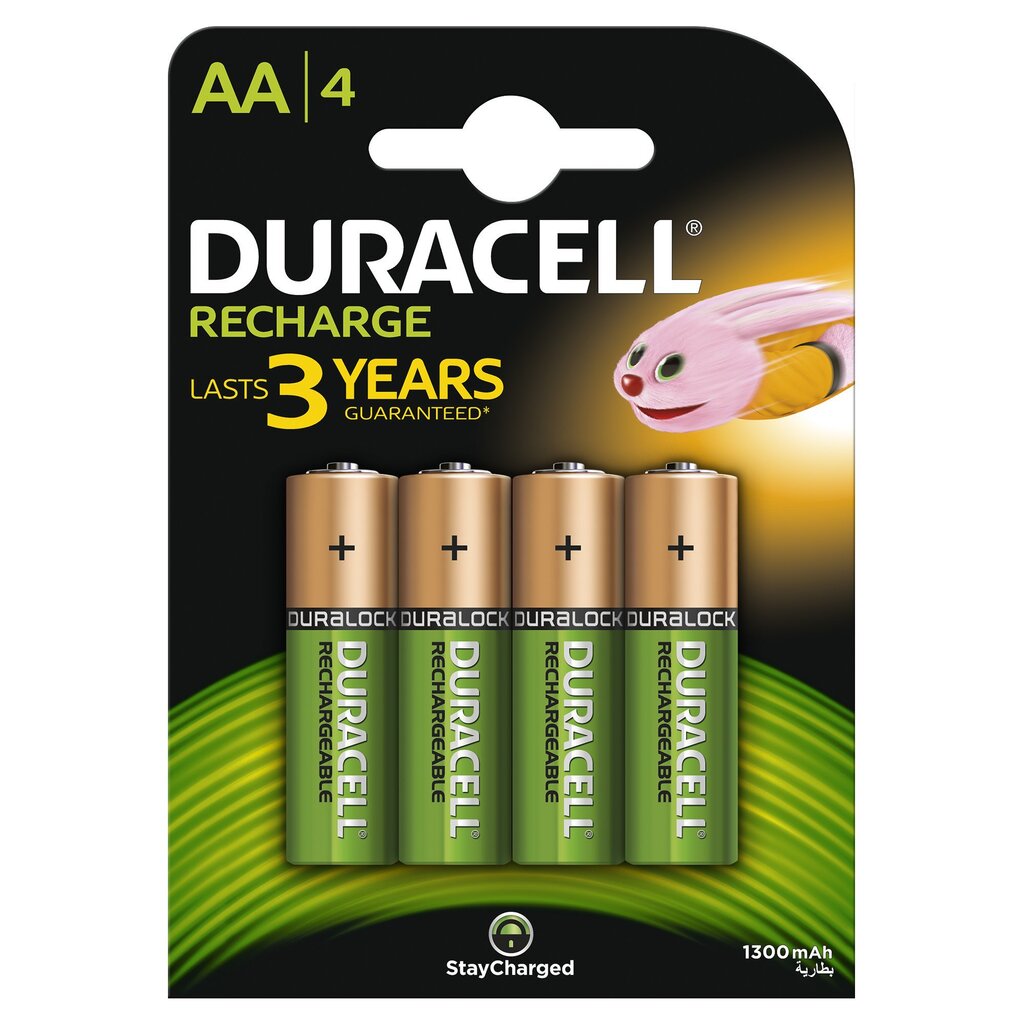 Akumulators Duracell AA (1300 mAh) LR06 4 gab. cena un informācija | Baterijas | 220.lv