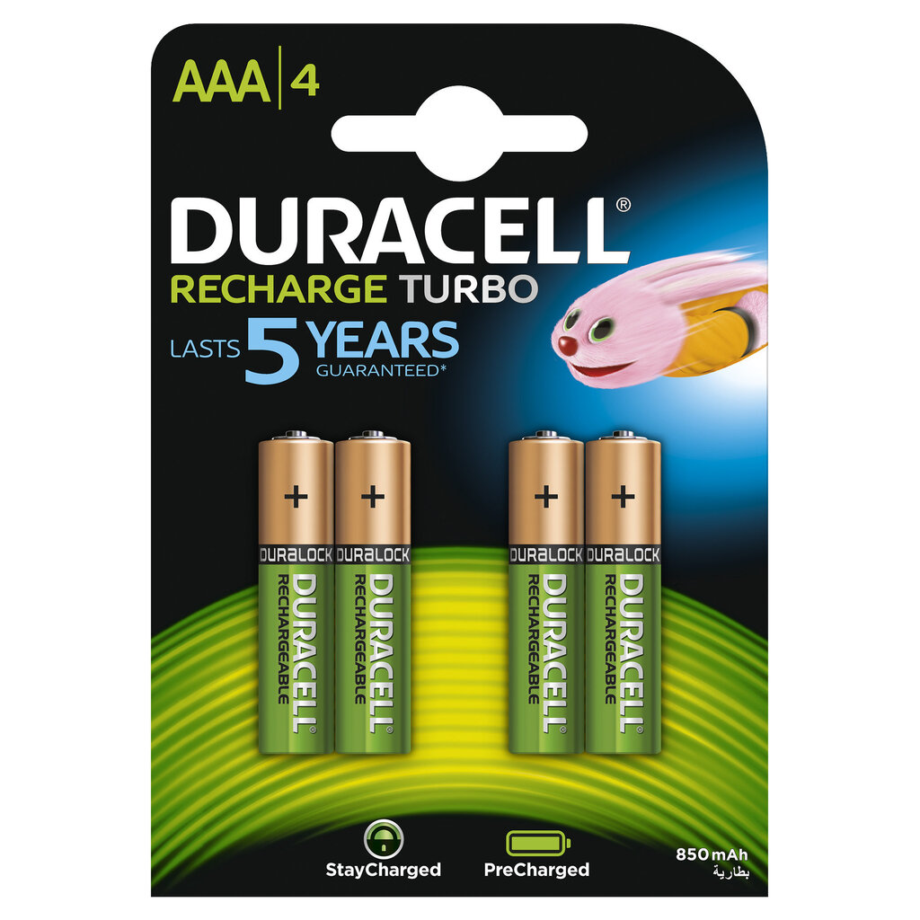 Uzlādējami priekšmeti Duracell AAA (850 mAh) HR03 4gab. cena un informācija | Baterijas | 220.lv