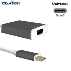 Qoltec 50427 USB Type-C 3.1 Адаптер портов на HDMI AF Кабель 20cm Белый цена и информация | Кабели и провода | 220.lv