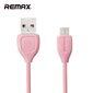 Remax LESU Izturīgs un fleksibls Universāls Micro USB uz USB Datu un uzlādes Kabelis 1m Rozā cena un informācija | Savienotājkabeļi | 220.lv