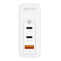 Jellico C118 GaN 100W PD Universāls Viedo ierīču telefona & poratīvā datora lādētājs 2x USB-C / USB Balts cena un informācija | Lādētāji un adapteri | 220.lv