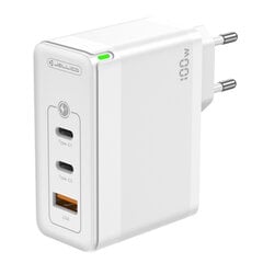 Jellico C118 GaN 100W PD Universāls Viedo ierīču telefona & poratīvā datora lādētājs 2x USB-C / USB Balts cena un informācija | Lādētāji un adapteri | 220.lv