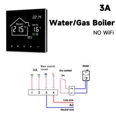 Tuya Wifi viedā termostata LCD displeja skārienekrāns elektriskās grīdas apsildei. Ūdens/gāzes katla temperatūras tālvadības pults — viedā temperatūras kontroles sistēma — AliExpress цена и информация | Аксессуары для телевизоров и Smart TV | 220.lv