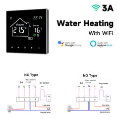 Tuya Wifi viedā termostata LCD displeja skārienekrāns elektriskās grīdas apsildei. Ūdens/gāzes katla temperatūras tālvadības pults — viedā temperatūras kontroles sistēma — AliExpress цена и информация | Аксессуары для телевизоров и Smart TV | 220.lv