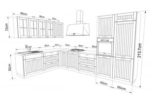 Virtuves iekārta Lora 225x365 sm ecru cena un informācija | Virtuves komplekti | 220.lv