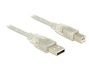Delock Cable USB 2.0 Type-A male > USB 2.0 Type-B male 3m transparent cena un informācija | Kabeļi un vadi | 220.lv