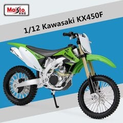 Maisto 1:12 Kawasaki KX450F sakausējuma sacīkšu motocikla modeļa simulācija metāla ielas krosa sporta motocikla modelis bērniem dāvanas цена и информация | Коллекционные модели автомобилей | 220.lv