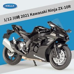 1:12 Kawasaki Ninja ZX-10R smagā lokomotīve sakausējuma motocikla modelis metāla rotaļlieta krosa sacīkšu motocikla modelis bērniem dāvana цена и информация | Коллекционные модели автомобилей | 220.lv