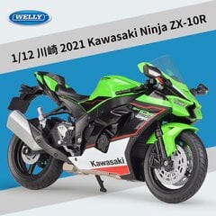 1:12 Kawasaki Ninja ZX-10R smagā lokomotīve sakausējuma motocikla modelis metāla rotaļlieta krosa sacīkšu motocikla modelis bērniem dāvana цена и информация | Коллекционные модели автомобилей | 220.lv