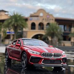 1:32 BMW M8 sakausējuma automašīna Augstas simulācijas modelis Rotaļlietu transportlīdzekļi Auto preces Metāla kolekcija Miniatūras rotaļlietas bērniem zēniem цена и информация | Коллекционные модели автомобилей | 220.lv