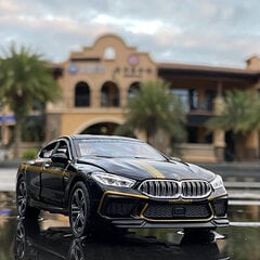 1:32 BMW M8 sakausējuma automašīna Augstas simulācijas modelis Rotaļlietu transportlīdzekļi Auto preces Metāla kolekcija Miniatūras rotaļlietas bērniem zēniem цена и информация | Коллекционные модели автомобилей | 220.lv